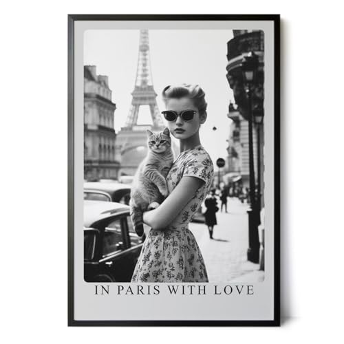 Paul Sinus Tableau mural de 40 x 60 cm ou d'autres tailles « Paris » élégant motif noir et blanc qui allie habilement charme français et esthétique...