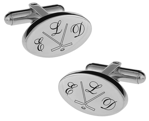 Mancuernillas personalizadas de plata para jugadores y entrenadores de hockey miniatura 7