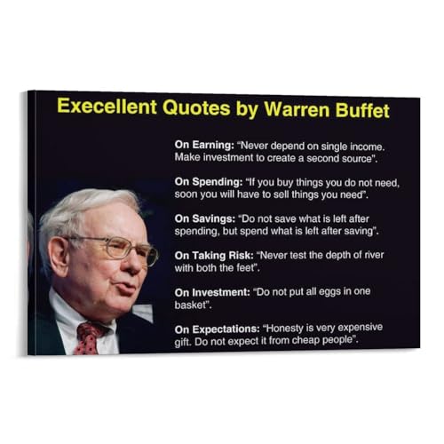 Poster Warren Buffett 60x90cm idéal pour inspirer votre bureau à domicile