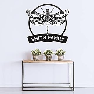 RealSteel Personalized Dragonfly Monogram Sign - Custom Metal Wall Art -...