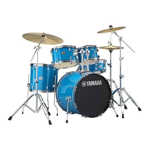 Yamaha Rydeen 5-Piece Drum Set With 20" Bass Drum, Floor Tom, 2 Toms With Ball Clamp And Wood Snare Drum, Sky Blue
