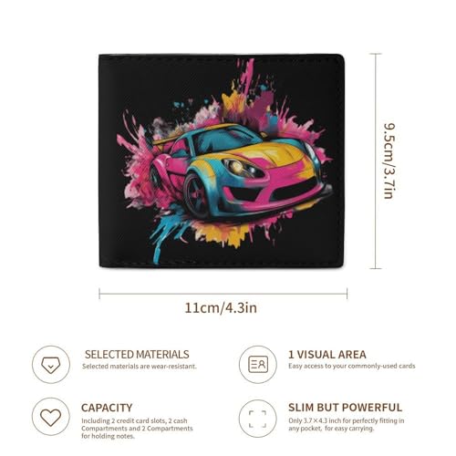 Sports Car Coin Purse PU Leather Bifold Wallet Small Change Purse Pouch Front Pocket Wallets3