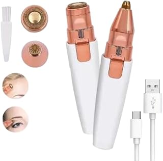 NBK New Bikini Epillators and Painless Lip Hair Removel 2 in 1 Hair Removing White Eyebrow Trimmer 2 in 1 Painless Eyebrow Trimmer and Facial Hair removel 2 in 1 jari Flawless and Epilator, GRE-P231