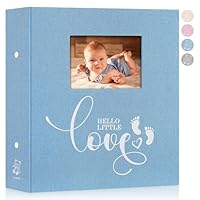 Lanpn Fotoalbum, 6x4, 600 vakken, grote capaciteit, lederen harde kaft, groot fotoboek met ruimte voor 600 verticale en horizontale foto's, blauw goud