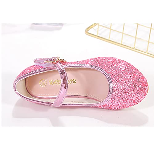 Girls Low Heels Princess Dress Shoes Glitter Sequins Mary Jane Party Wedding Shoes4