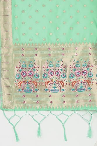 Image of DEVANGI Women's Woven Banarasi Silk Dupatta /Chunni For Women, Floral Print 1 Meter Wide and 2.3 Meter Length Printed Designer Dupatta /Chunni For Girls
