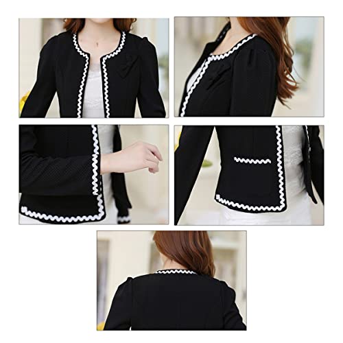 Blazer feminino doce blazer jaquetas onduladas laço slim terno blazer com bolso e almofadas de ombro