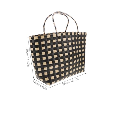 Panier tissé main en PVC pour vos sorties décontractées chic - 4