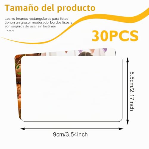 Miniatura 2 de Goedch Imanes De Nevera En Blanco Para Sublimación: 30 Piezas Imanes Rectangulares Con Fotos, Imanes Cuadrados Decorativos Diy Para Oficina, Cocina, Decoración De Pared, Imán De Nevera Personalizado