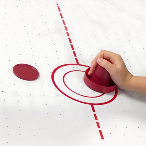 ZYWQ Air Hockey Pushers,2 Stück Air Hockey Schieber mit 4 Air Hockey Pucks für Spieltische, Ersatz Air Hockey Schläger und Schieber für Air Hockey Spiele,Rot,60mm