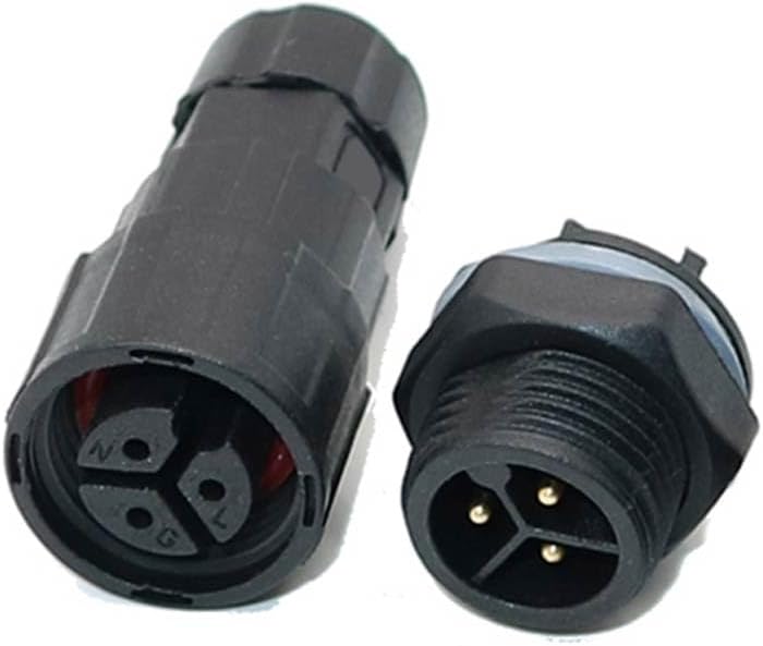 M16 3 Pin Waterproof Connector Led Power Connector Screw Type Front-Mounted Board-to-Wire Aviation Plug IP68
