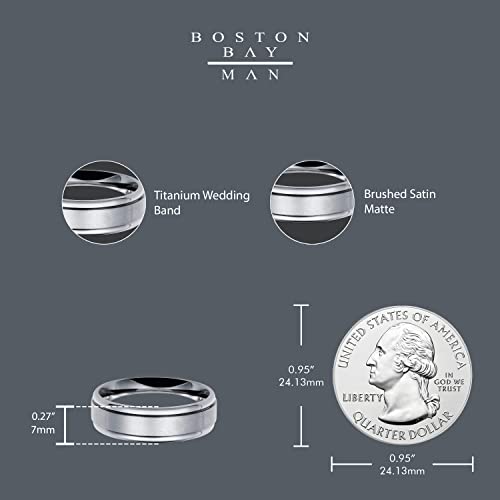 Titanium Men's Ring With Channel Accent- Size 7 #TOP2