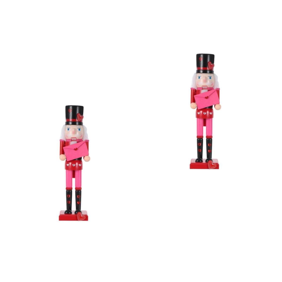 Beaupretty 2 Piezas Cascanueces Navideño de Madera Rojo 36cm para Mesa