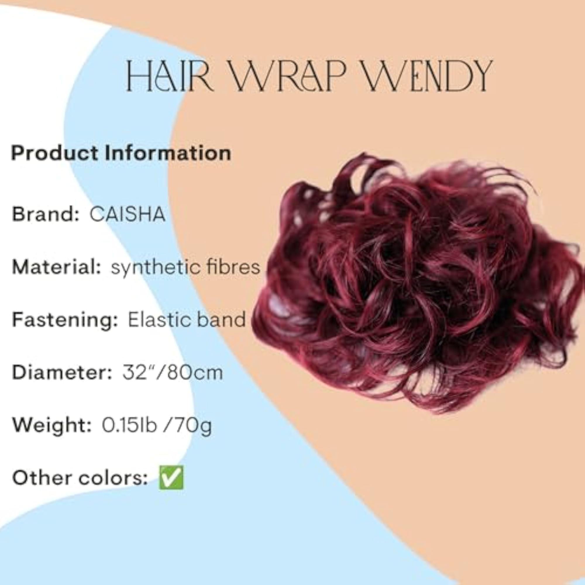 Red Mix Hair Wrap Scrunchie for Curly Messy Bun
