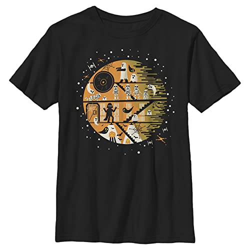 T-shirt Star Wars garçon Death Star Spooky en coton noir
