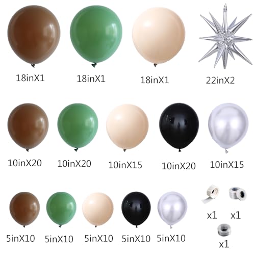 Galaxy Wars Party Decorations- Sage Green Brown Balloon Garland Arch Kit by Crbozy - Used condition - Image 2