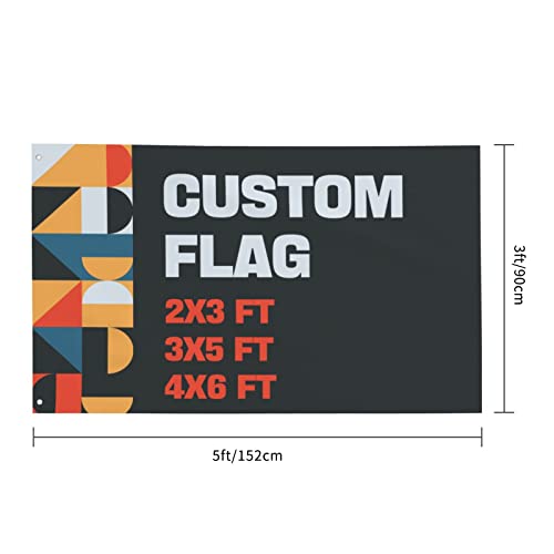 Custom Flag Personalized Double Sided Flags Add Your Own Text/Photo/Logo Outdoor Flag Banner Customize Gifts Indoor Outdoor Decoration (Black(2X3Ft Or 3X5Ft Or 4X6Ft)) #TOP3