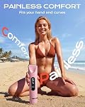 Femmes Bikini Trimmer, POPYES 2026 Mettre à niveau les rasoirs sans douleur, Trimmer pour les femmes & Rasoir des cheveux mouillés & Imperméable à sec pour l'utilisation de la douche, 2in1 Tête avec LED, USB Rechargeable avec câble, pour ligne Bikini