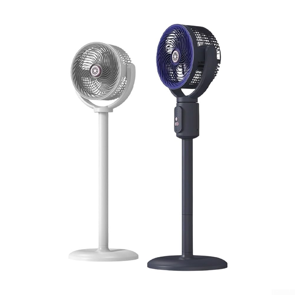Ventilador de Pie Recargable 6000mAh Silencioso con Mando(Black Style 2)