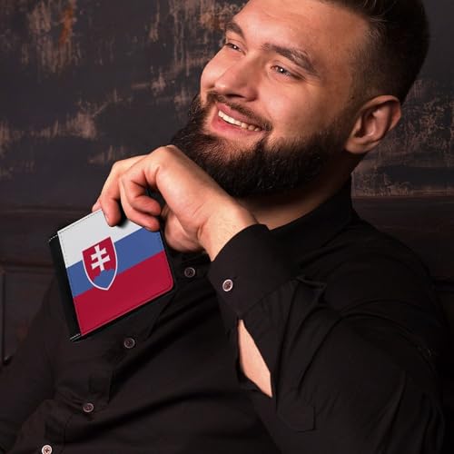 Flag of Slovakia Men's PU Leather Wallet with Large Capacity Coin Purse/storage Bag/card Holder/business Wallet One Sizeone Size4