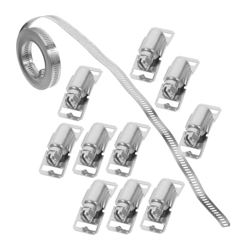 STOBAZA Diy Pole Mount Bracket Metal Hose Clamp Stainless Steel Strapping Hose Clamp Fastener Kit
