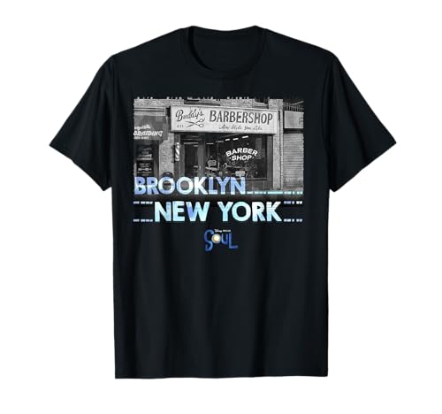 T-shirt Disney Pixar Soul scene de salon de coiffure de Brooklyn New York pour homme