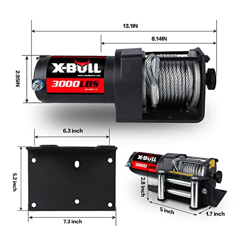 Cabrestante eléctrico X-BULL 12V 3000LBS con cubierta miniatura 5