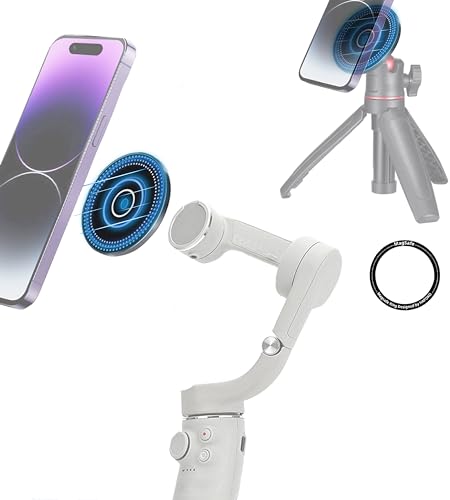 HAFOKO OM6 Magnetic Ring Holder Clamp Smartphone Tripod Adapter Mount with 1/4" Hole Compatible for DJI OM 6 / OM 5 / OM 4 /OM 4 SE Gimbal Stabilizer