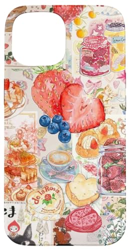 Strawberry Dessert Collage Cute Bakery Cottagecore Aesthetic Case for iPhone 15