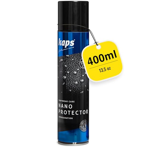 KAPS Nano Protector Waterproofing Spray for Suede Leather Nubuck Textiles and TEX Materials Moisture and Dirt Repellent - New Fast Drying Formula