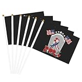 Six Piece Peace Officers Memorial Day Gravestone 5.5x8.2 Inch Double Sided Hand Held Flag, Mini Double Sided Printed Handheld Flag for Party Festival Parade Celebration Decor