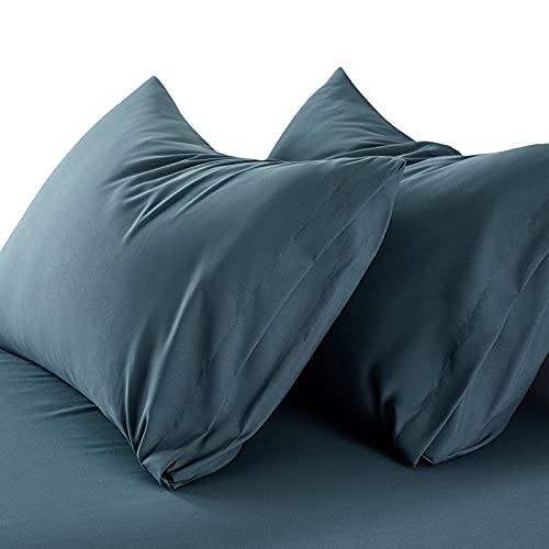 SiinvdaBZX 1800 Thread Count Microfiber Pillowcases Queen Size Set of 4 - Envelope Closure Pillow Cases - Ultra Soft Easy Care (Teal)