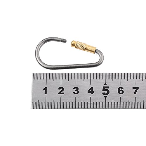 Titanium Alloy D, Backpack Hang Buckle Screw Lock Carabiner Shape Camping Key Ring Brass Snap Clip Keychain Hook Padlock - Image 3