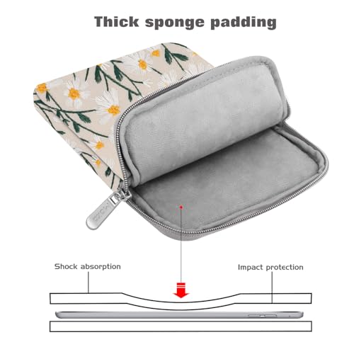 Image of MoKo 9-11 Inch Tablet Sleeve Bag Carrying Case Fits New 11inch iPad Air M4, iPad A16 2025, iPad Pro 11 M4, Air 5 /4 /3, iPad 10 /9 /8th Gen, Tab S8 /S9 11 inch, Tablet Carrying Case, White Daisy