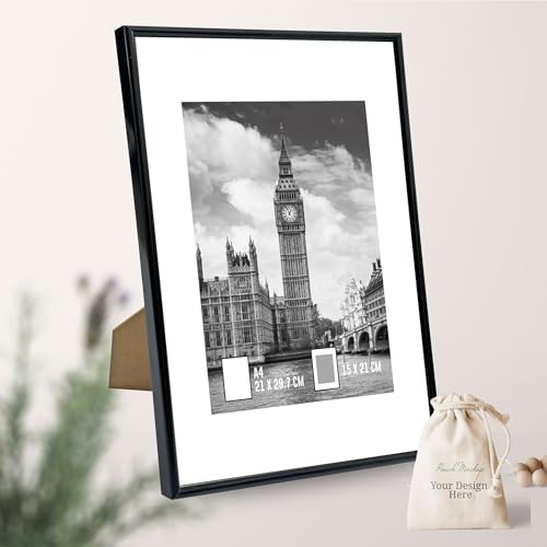 Image of GOmaize Front Loading Aluminum alloy Black Picture Frame A4 Set of 3 Wall and Table Mounting