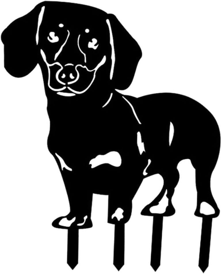 Metal Iron Animal Dog Decorative Silhouette Outdoor Garden Statues Decor Accessories