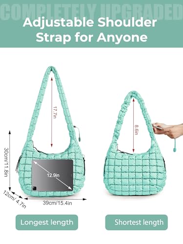 Image of Puffer Quilted Tote Bag for Women Nylon Crossbody Bags Puffy Purse Hobo Large Shoulder Bag Trendy