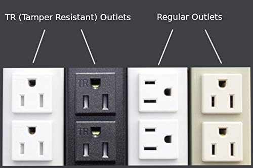 Comparison of Tamper-Resistant (TR) outlets and Regular outlets.