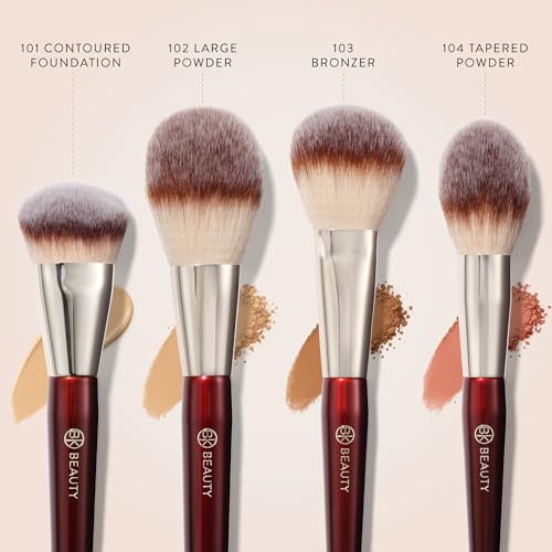 BK BEAUTY Essentials Face Brush Set (4PC), 100% Cruelty-free, Vegan, Softest Makeup Brush Set with 4 Face Brushes