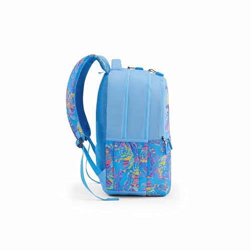 Image of American Tourister Lit | 36 Ltrs | 3 Compartments | Bottle Pocket | Ergonomic Padded Back Panel & Shoulder Straps | Secondary School Backpack | 1 Year International Warranty | Butterfly Blue