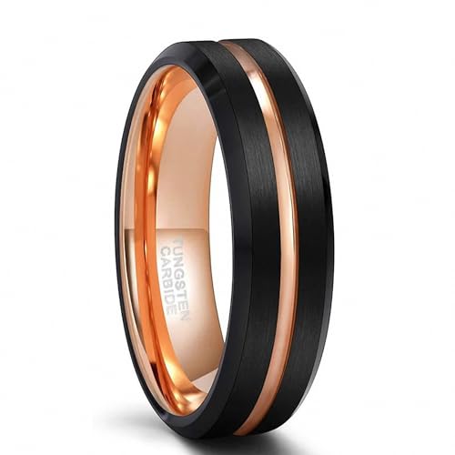 Anillo de compromiso masculino de tungsteno cepillado para parejas