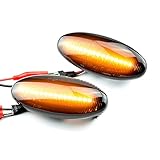 QKLsudua 1 pair Front Fender Marker Lights Dynamic LED Side Markers Compatible with Nis-san Na-vara D22 NP300 Da-tsun Fron-tier Fie-ra PickUp Te-rrano Sequential Blinker Lamp