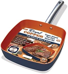 Royal Copper: Copper Infused Nonstick Induction Square Pan, 9.5 Inch
