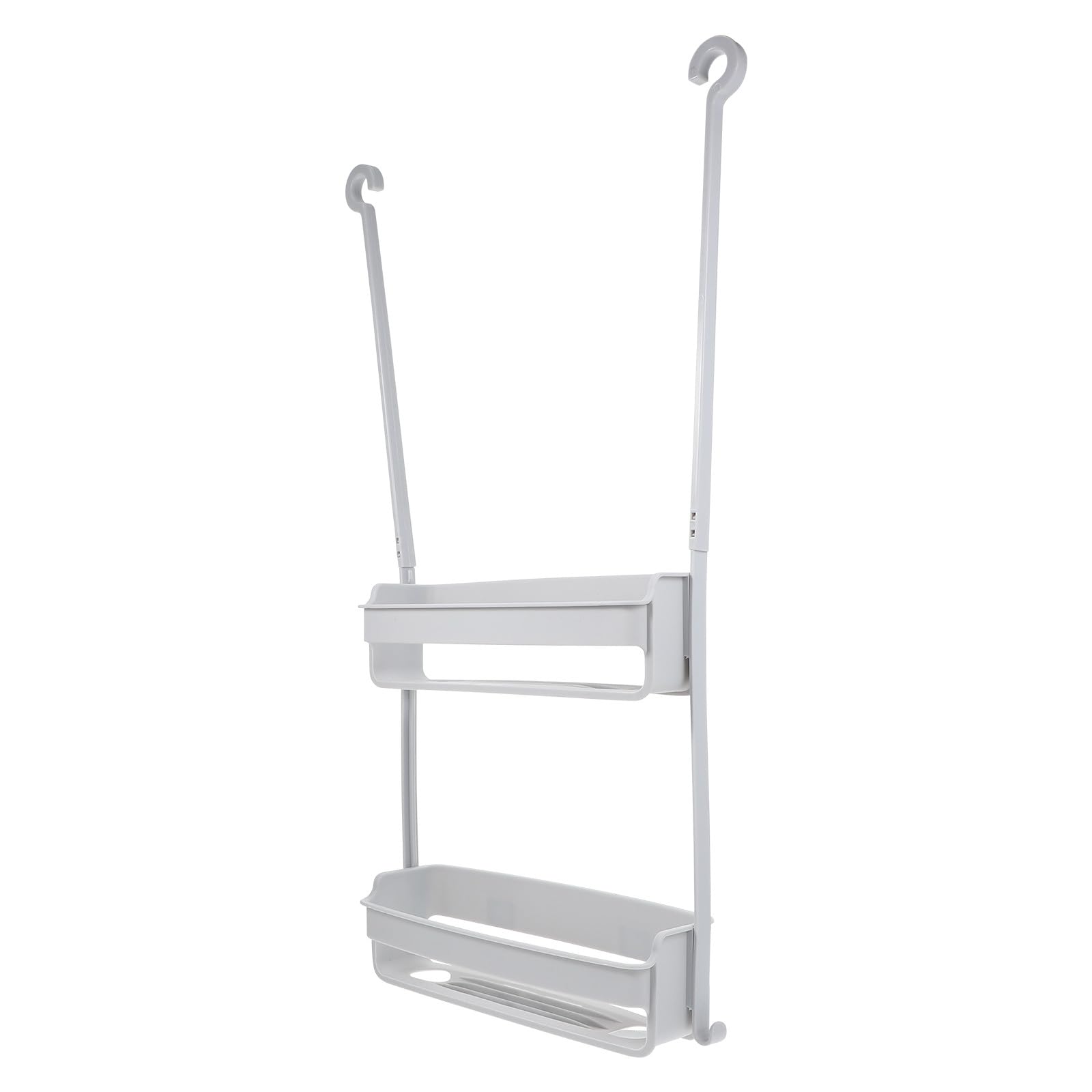 Housoutil Double-Deck Hanging Bathroom Storage Basket Gray Versatile Shower Caddy Organizer with Portable Hanging Holder for Home and