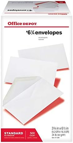 Miniatura 6 de Office Depot Sobres multiusos, #6 34 (3 58 pulgadas x 6 12 pulgadas), blanco, caja de 500, 78105