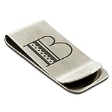  Acier Inoxydable Lettre B Initiale Métro Rétro Porte-Cartes de crédit avec Pince à Billets Monogramme gravé