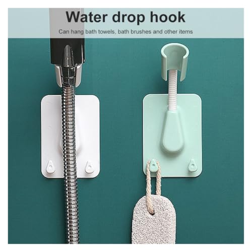 Support de douche rotatif 360 sans perçage à double crochet mural blanc
