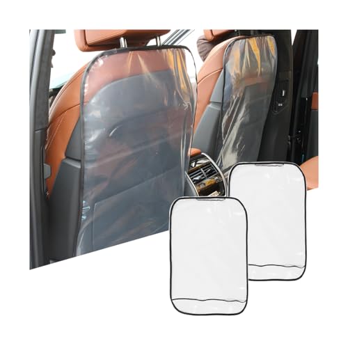 JNNJ 2 Pezzi Copertura Protettiva Trasparente per Sedile Posteriore, Schienale Protettivo Trasparente Seggiolino Auto, Protezione per Seggiolino Auto Impermeabile Antiscivolo(Rivestimento Nero)