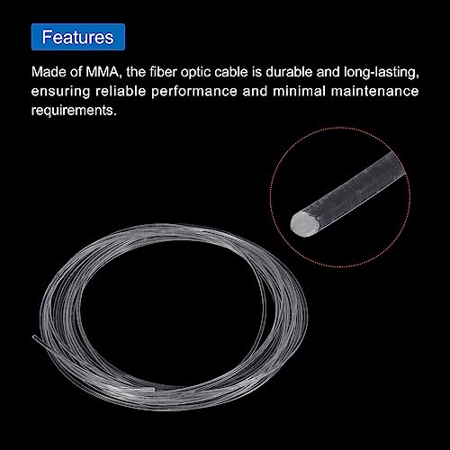 Image of MECCANIXITY PMMA Fiber Optic Light Side Glow Cable, 2mmx6m LED Transparent for Hotels, KTV, DIY Art, Home Decoration