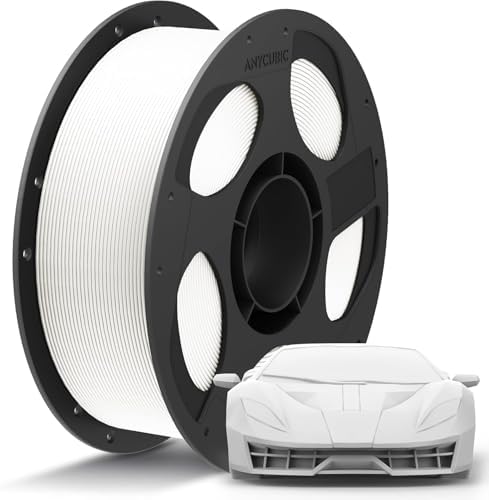 ANYCUBIC Filament PLA+, Filament PLA Plus Filament pour Imprimante 3D, 1.75mm Filament d'Impression 3D à Haute Solidité et Résistance à la Température, Blanc 1KG